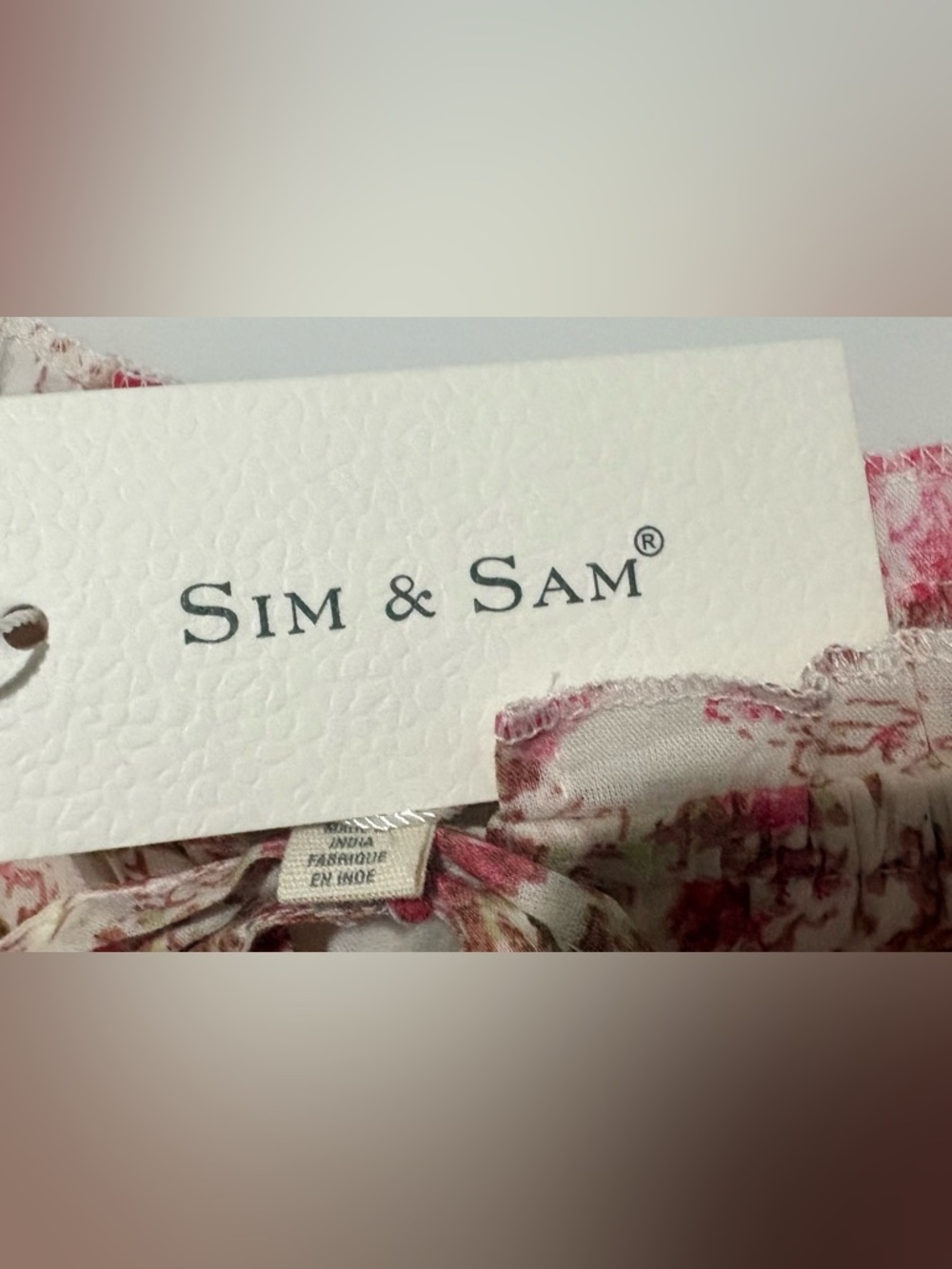 Sim and Sam 100% Cotton Floral Smocked Maxi Dress with Tie Front Size Medium - Picture 7 of 12